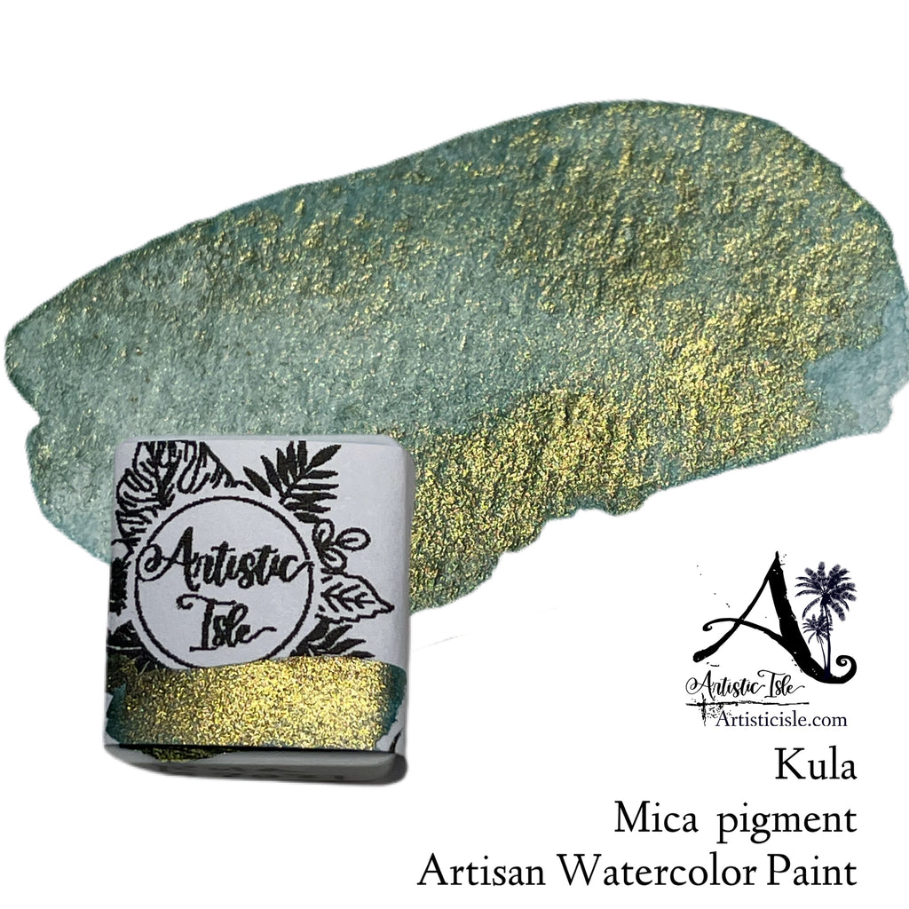 OLIVE Metallic Watercolor Paint Shimmer Watercolor Paint Handmade  Watercolor Paint Watercolor Paint Watercolour Mica Pigment 