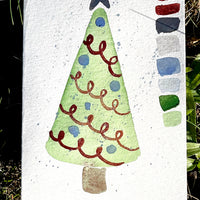 Holiday Magic Watercolor Set of 4, handmade