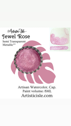 Jewel Rose, metallic watercolor paint, cap, 8ML