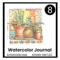 Hand Bound Watercolor Journal, Mediterranean Inspired covers