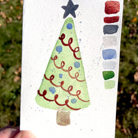 Holiday Magic Watercolor Set of 4, handmade