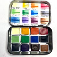 New Year Blessing Watercolor Set, 12 half pans