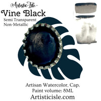 Vine Black, Handmade Watercolor, 8ML, new bottle cap