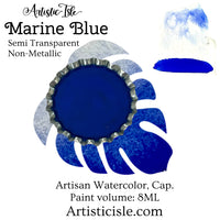 Marine, Blue watercolor paint, 8ML bottle cap