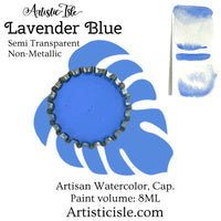 Lavender Blue, Blue watercolor paint, 8ML bottle cap