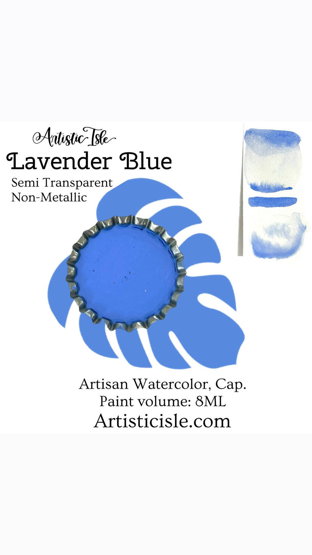 Lavender Blue, Blue watercolor paint, 8ML bottle cap