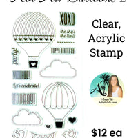 Hot Air Balloons 2, clear Acrylic Stamp Set