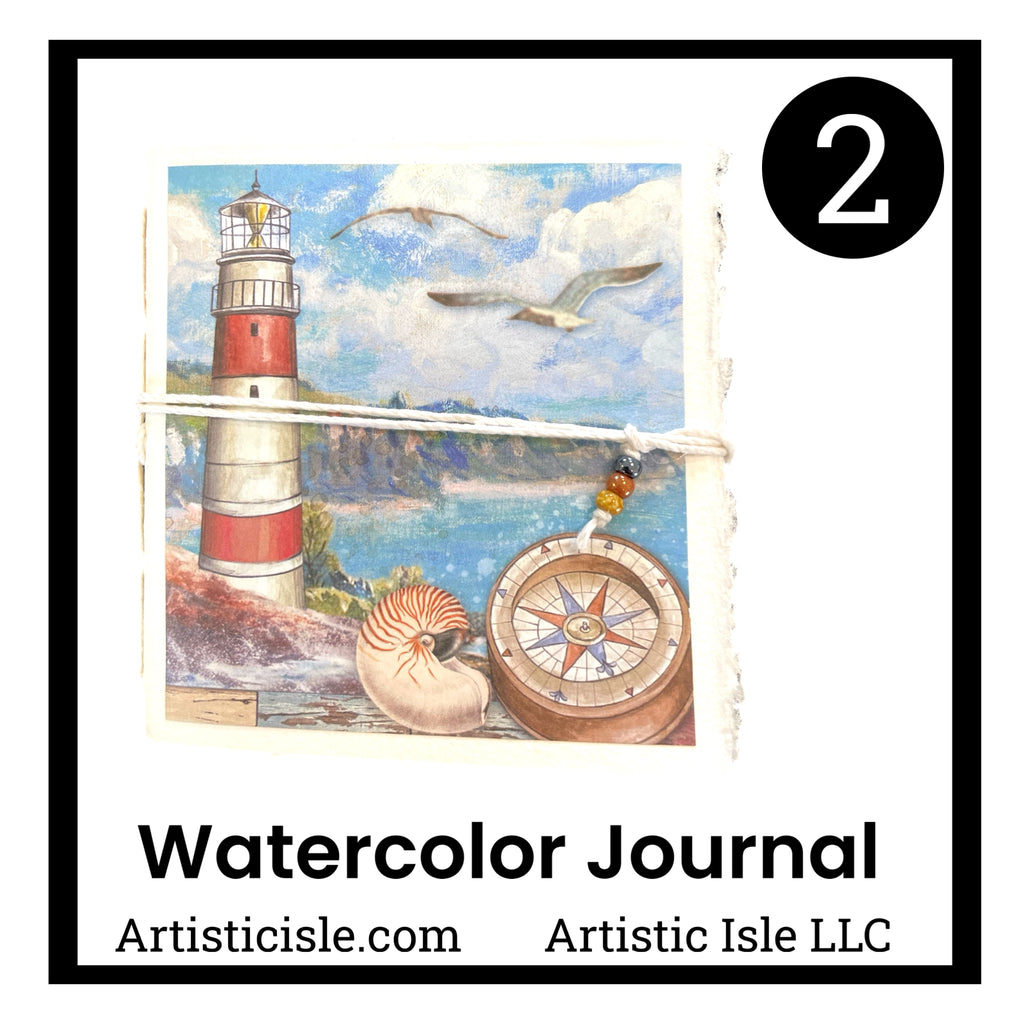 Hand Bound Watercolor Journal, Mediterranean Inspired covers