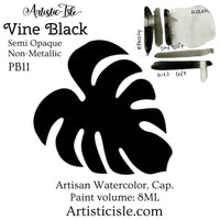 Vine Black, Handmade Watercolor, 8ML, new bottle cap