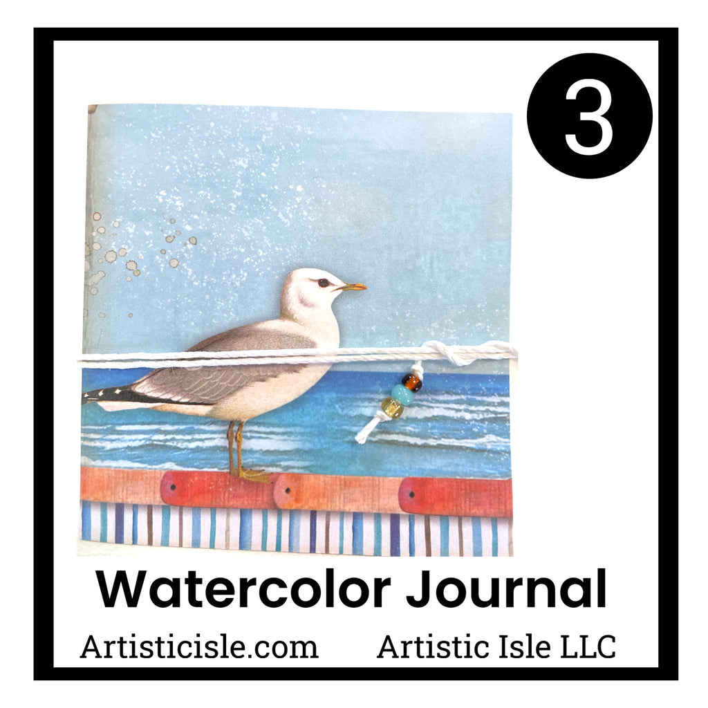 Hand Bound Watercolor Journal, Mediterranean Inspired covers