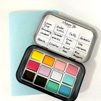 Pastel set of 12, manufactured, student grade watercolors (not handmade)