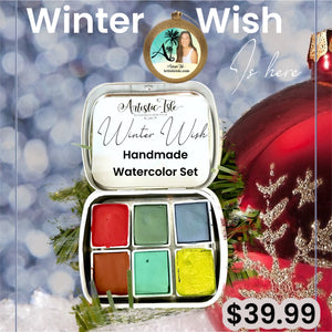 Winter Wish Handmade Watercolor Set of 6