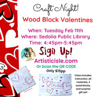 Wood Block Valentines, Craft Class