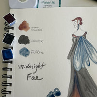 Midnight Fae Watercolor Set of 3, handmade, highly pigmented metallics