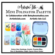 Mini Pollinator palette, watercolor set