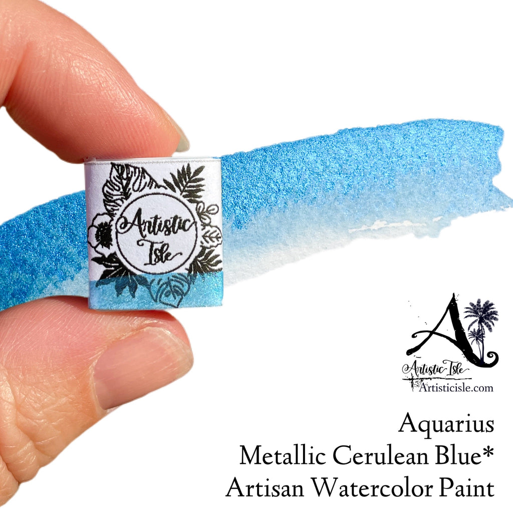 Aquarius, Blue Metallic, Blue , Shimmer, metallic , handcrafted , wate